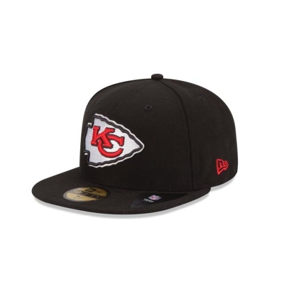 Black Kansas City Chiefs Hat - New Era NFL 59FIFTY Fitted Caps USA8403516